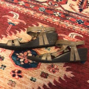 Teva Wedge Sandals Cork Comfort Neutral Tan 8.5